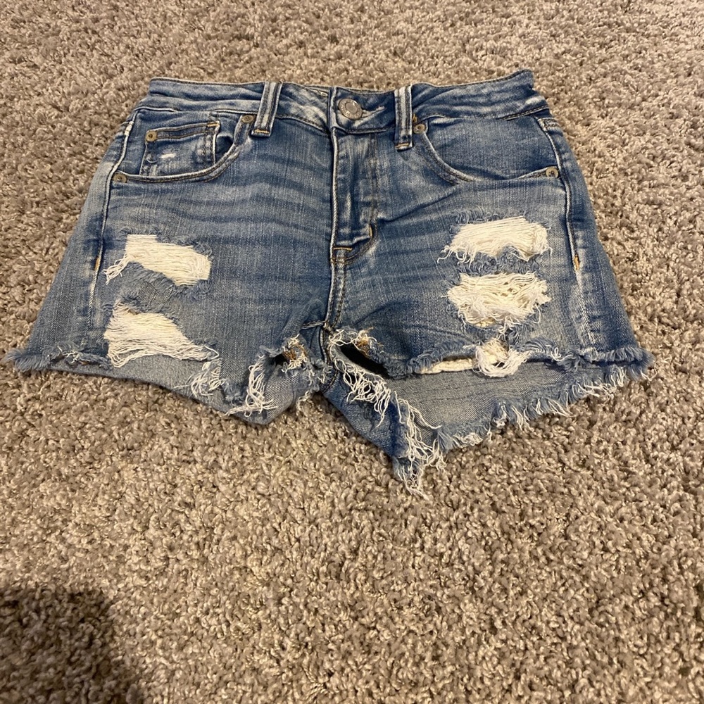 American Eagle Light wash Ripped Jean Shorts